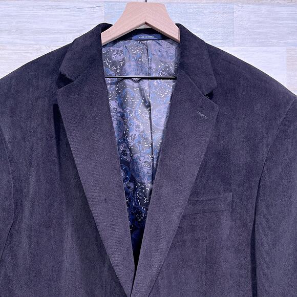RRL Ralph Lauren Corduroy Sport Coat Black Two Button Stretch Mens 48R - Picture 2 of 8